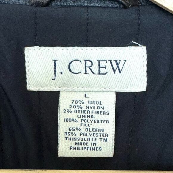 J Crew Peacoat university jacket Thinsulate Size Large Gray Wool Classic Large - Picture 7 of 10